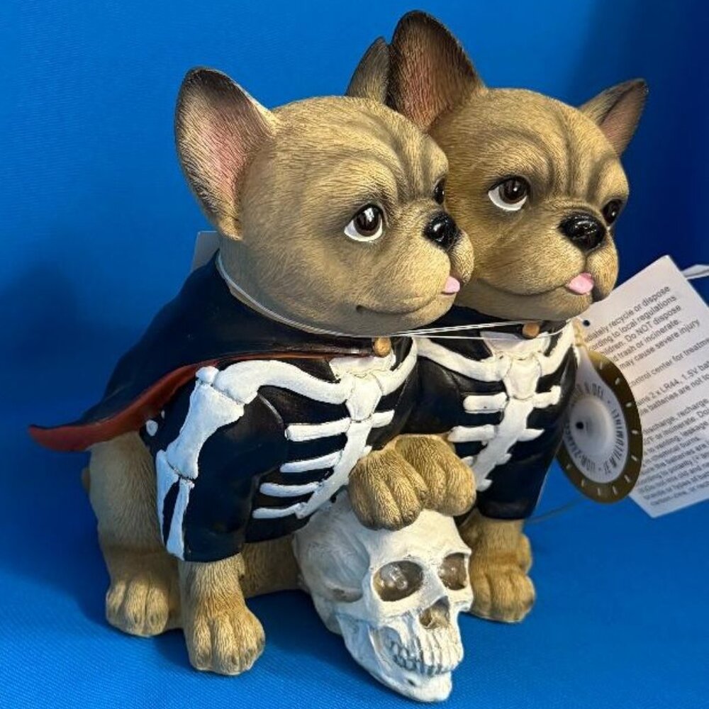BRAND NEW FRENCHIE FRENCH BULLDOG LIGHT UP HALLOWEEN DECOR / DECORATION / STATUE - Picture 7 of 16